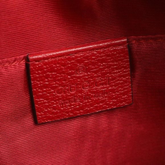 Gucci Sylvie Baia Della Stripe Ophidia Canvas Calfskin Leather Tricolor Red - Picture 8 of 9